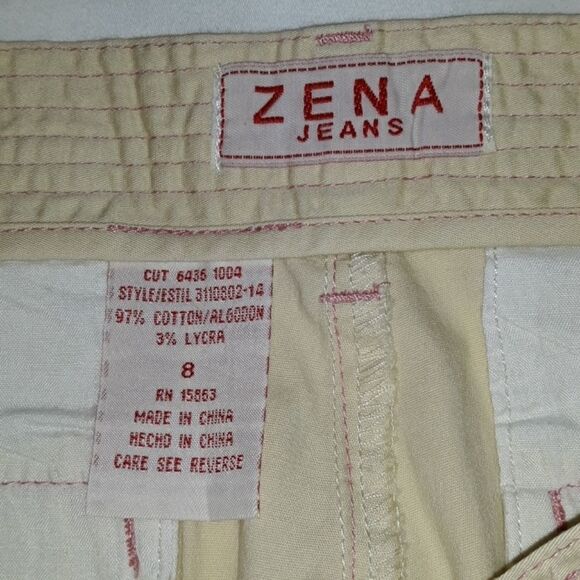 Vintage Zena Jeans‎ Crop Dress Pants Yellow Pink 8 - Picture 3 of 5